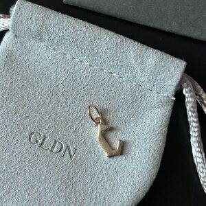 14k Solid Gold Gothic Initial Pendent “C”